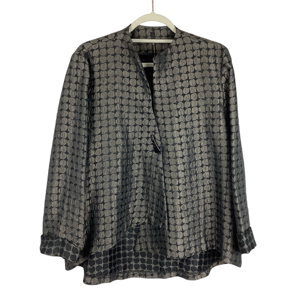 IC by Connie K Asymmetrical Jacket Brown and Black Size Large